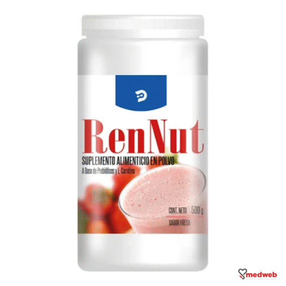 RenNut 500 g – Suplemento Alimenticio en Polvo (Sabor Fresa)